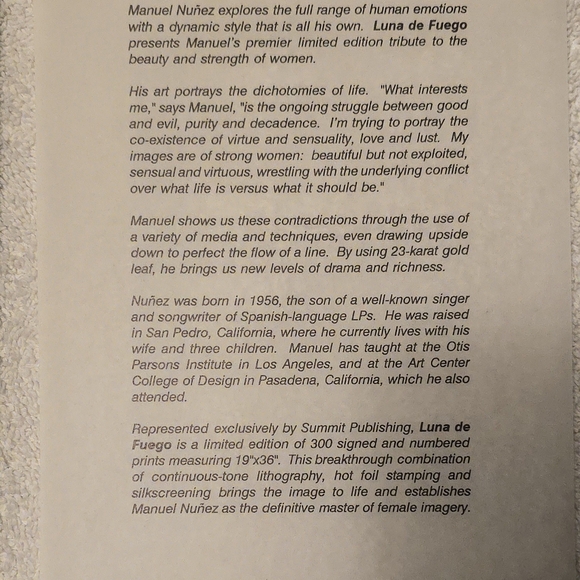2 pcs Manuel Nunez art ready to frame. Luna de Fuego & Volare - Picture 8 of 8